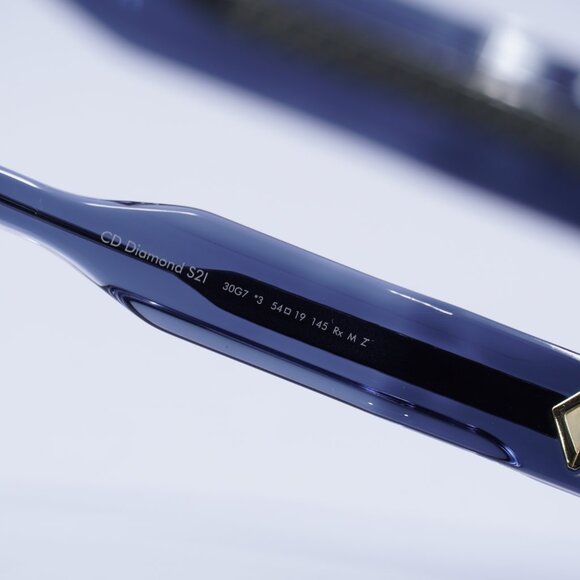 Dior CD DIAMOND S2 30G7 Sunglasses Dark Green Square Frame, Blue Lenses - Picture 6 of 10